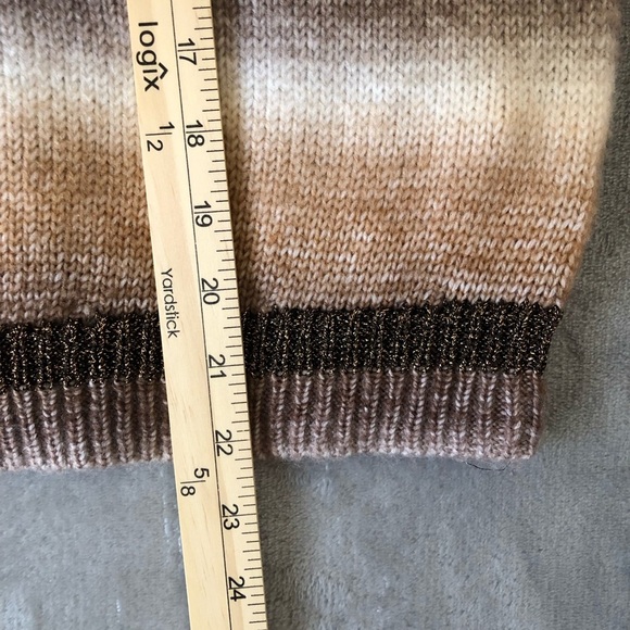 Marled Sweater Vest Size M Crewneck Gradient Stripes Preppy Chunky Lighweight - Picture 11 of 11